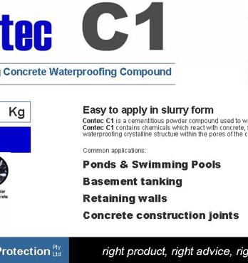 Concrete Waterproofing: Contec C1 & PLUG Image