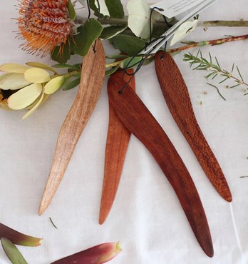 Hand Carved Gum Leaf Bookmark Letter Opener Image