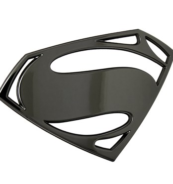 Fan Emblems Batman v Superman: Dawn of Justice 3D Car Badge - Superman Logo (Black Chrome) Image