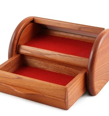 Roll Top Australian Red Cedar Jewellery Box Image