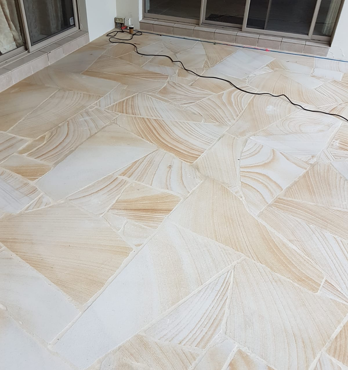 Crazy Paving - Sandstone Flooring - Stone Paver Image