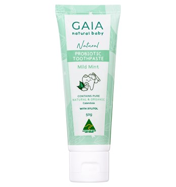 GAIA Natural Baby Natural Probiotic Toothpaste Mild Mint 50mL Image
