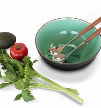 Stafford Blackwood and Stainless Steel Salad Servers Image