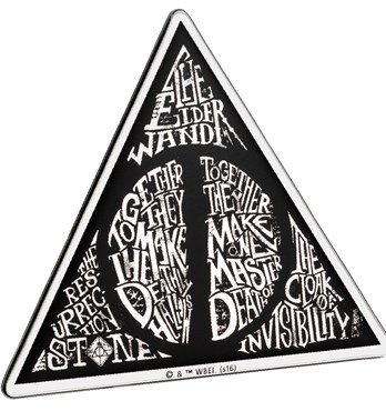 Fan Emblems Harry Potter Domed Chrome Car Decal - Deathly Hallows Symbol Image