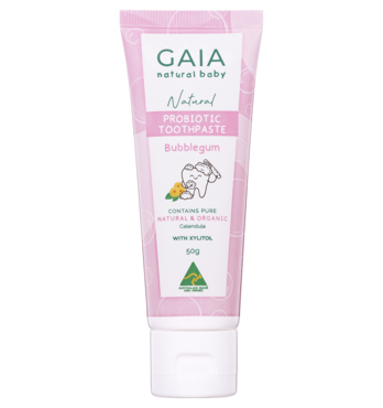 GAIA Natural Baby Natural Probiotic Toothpaste Bubblegum 50mL Image
