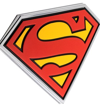 Fan Emblems Superman 3D Car Badge - Classic Logo (Black, Red, Yellow and Chrome) Image