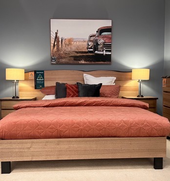 Bonadiesi Bedroom Collection - Exclusive Harvey Norman ..............NOW AVAILABLE IN TASOK Natural edge June 26 onwards, MIST is back !!!!! Australian designed and made in regional Victoria, from Sustainably certified Superior Oak and Australian River Image