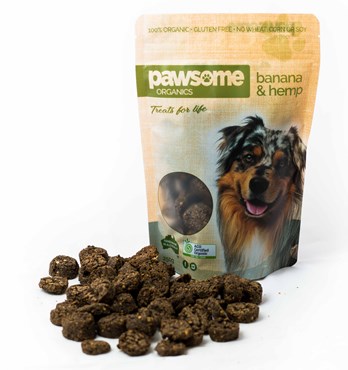 Pawsome Organics Certified Organic Banana and Hemp Dog Treats Image