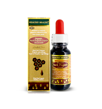 Wealthy Health Organic Dark Propolis Liquid Maxi 600 Alcohol Free Image