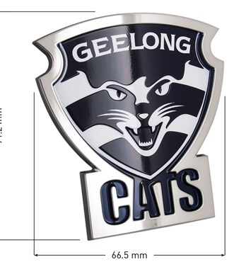 Fan Emblems Geelong Cats 3D Chrome AFL Supporter Badge Image