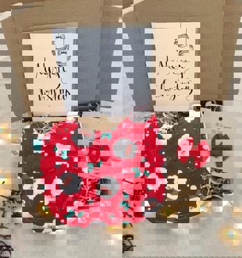 Infant Girls Xmas Gift Box - Santa Image