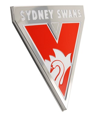 Fan Emblems Sydney Swans 3D Chrome AFL Supporter Badge Image