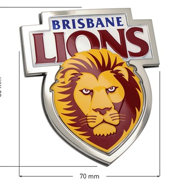 Fan Emblems Brisbane Lions 3D Chrome AFL Supporter Badge Image