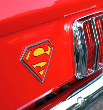 Fan Emblems Superman 3D Car Badge - Classic Logo (Black, Red, Yellow and Chrome) Image