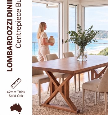 Lombardozzi Collection - Exclusive Harvey Norman Australian wide.....................Exclusive Harvey Norman - Australian designed and made in regional Victoria, from Superior Oak (SO-select grade of timber)..AND NOW !!!! TASOK - Australian Tasmanian Image