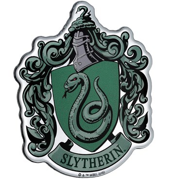 Fan Emblems Harry Potter Domed Chrome Car Decal - Slytherin Crest Image