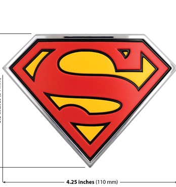 Fan Emblems Superman 3D Car Badge - Classic Logo (Black, Red, Yellow and Chrome) Image