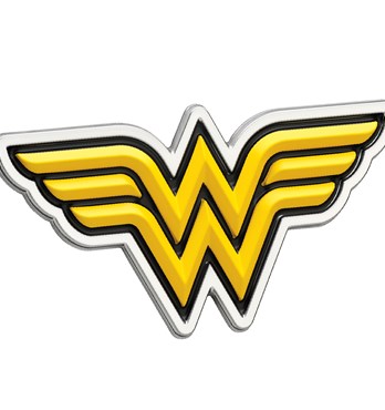 Fan Emblems Wonder Woman 3D Car Badge - Classic Logo (Black, Yellow and Chrome) Image