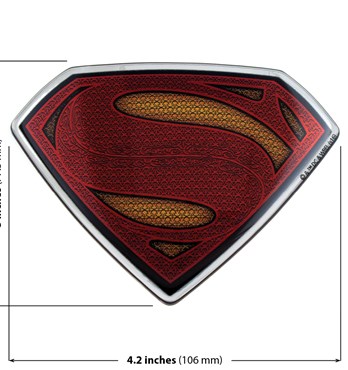 Fan Emblems Batman v Superman: Dawn of Justice Domed Chrome Car Decal - Superman Logo Image