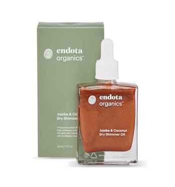 endota spa Organics Jojoba & Coconut Dry Shimmer oil 50ml  Image